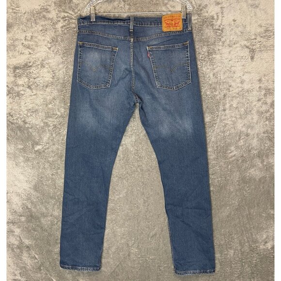 Levis 513 Men Slim Straight Mid Rise Stretch Medium Wash Denim Jean 34x31.5* - Picture 2 of 9